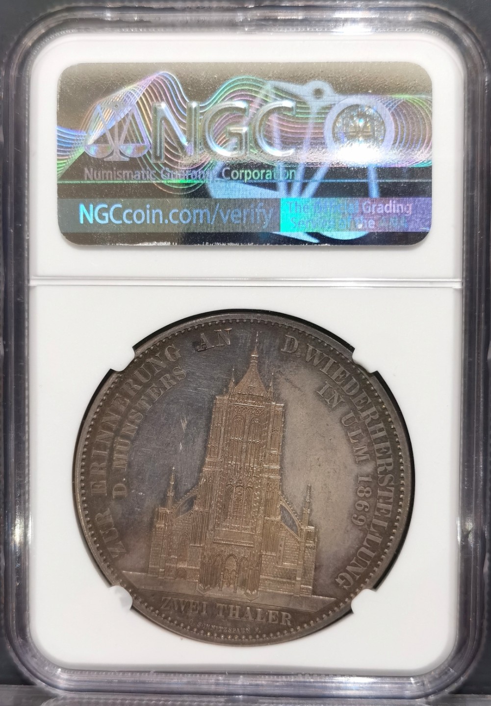 博洋堂“大航海之辉”世界钱币精品专场暨第012期（全场包邮） NGC PF62CAMEO 德国符腾堡1869年乌尔姆大教堂2泰勒大银币