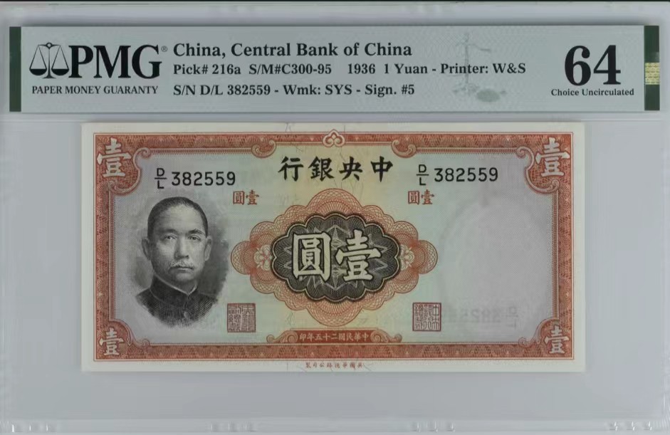 北极狼藏苑社限时精品（38） 1423-民国25年中央银行·华德路版·pmg64