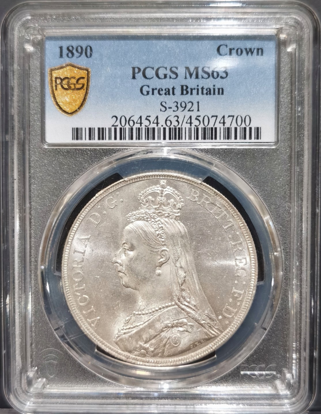 博洋堂“大航海之辉”世界钱币精品专场暨第012期（全场包邮） PCGS MS63 英国1890年维多利亚马剑克朗 车轮光 少年份
