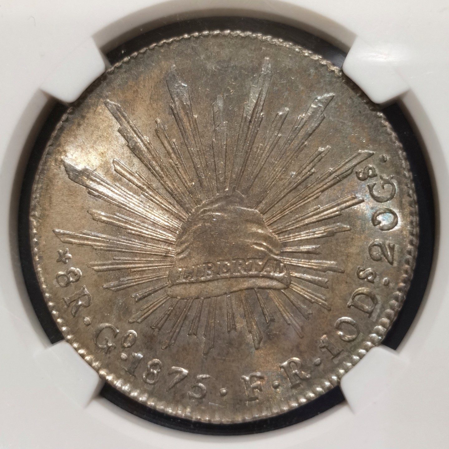 博洋堂“大航海之辉”世界钱币精品专场暨第012期（全场包邮） NGC MS66 墨西哥1875年GO FR版花边鹰洋，NGC最高分，状态极佳