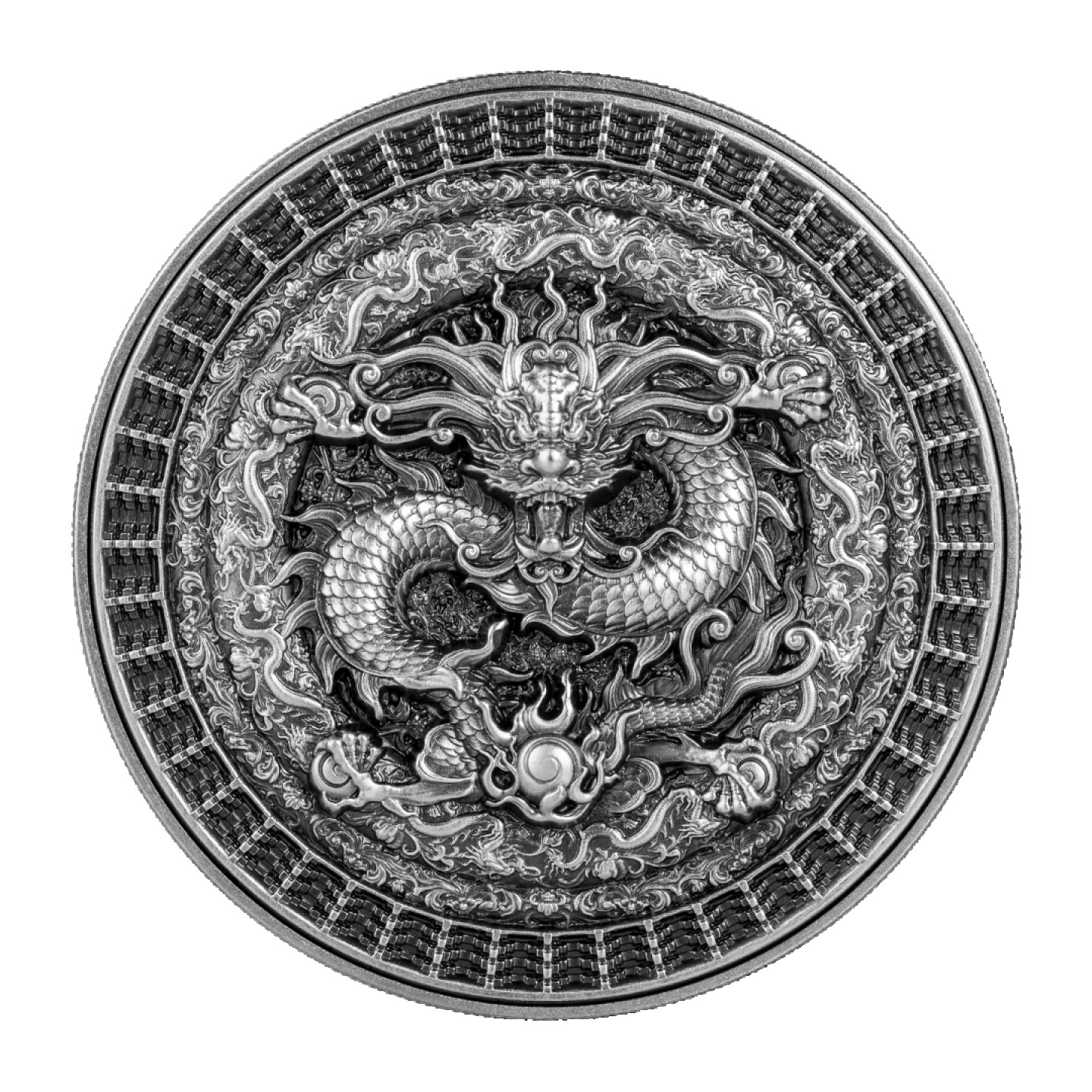 【钱币星球】乍得2023禁龙中国龙1盎司银币
