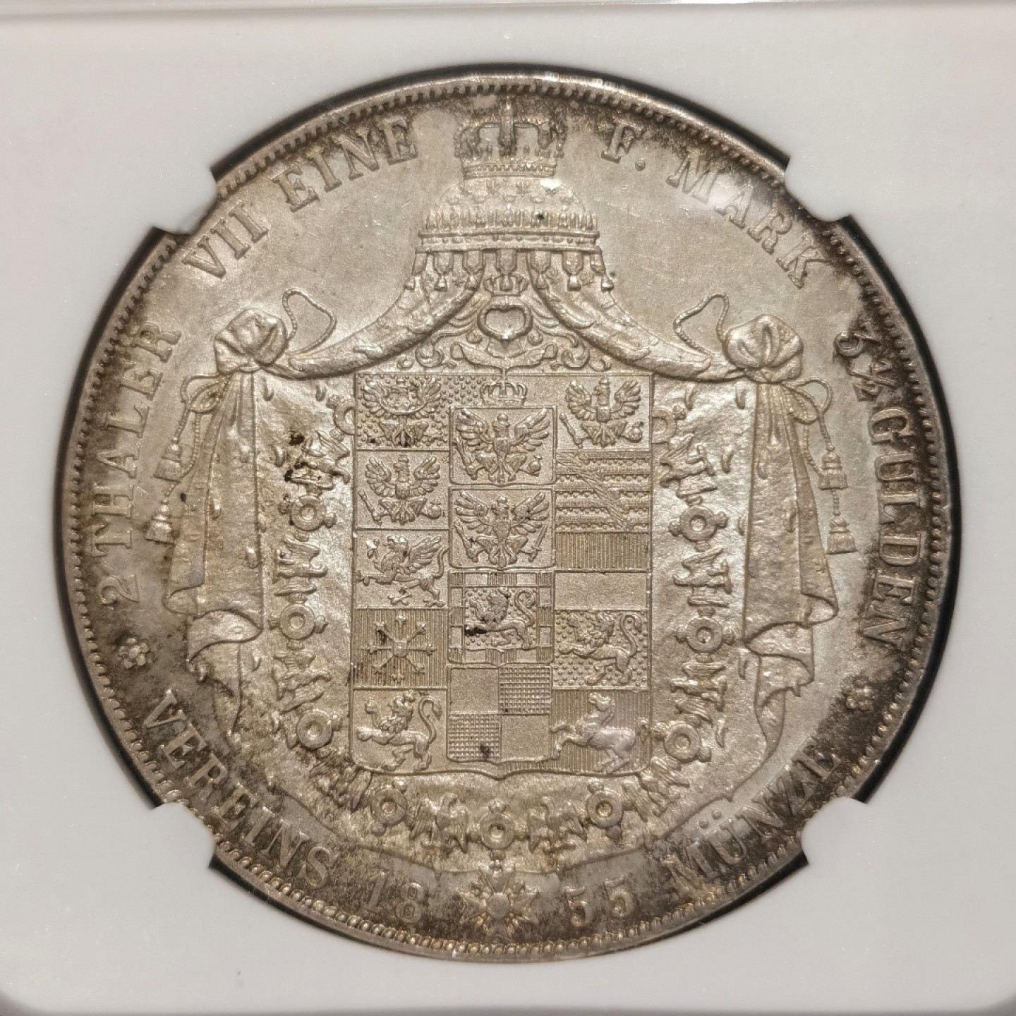 博洋堂“大航海之辉”世界钱币精品专场暨第012期（全场包邮） NGC MS61 德国普鲁士1855年A洋葱头2泰勒银币