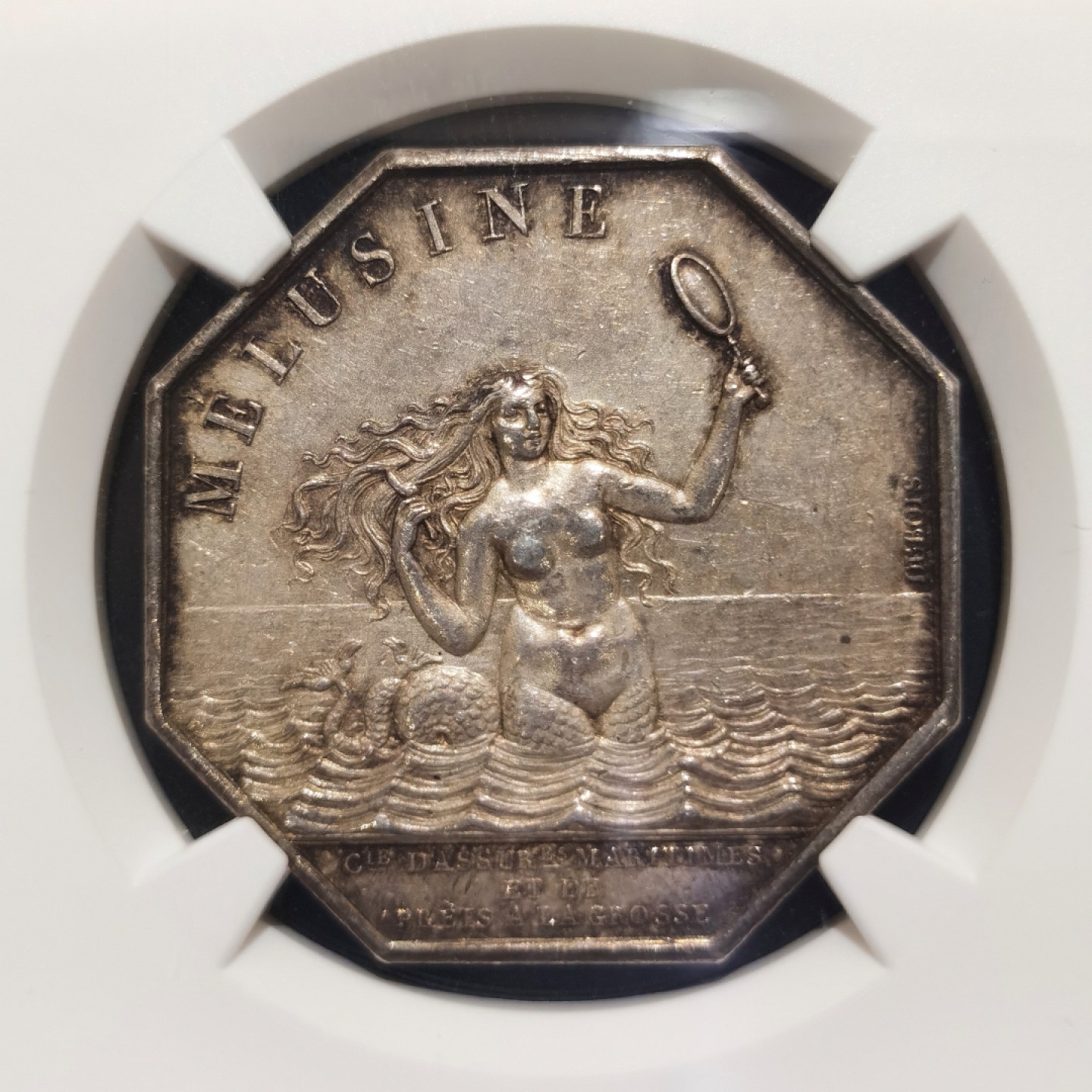 博洋堂“大航海之辉”世界钱币精品专场暨第012期（全场包邮） NGC MS62 法国名誉品1832-1841年海妖八角代币，目录封面币