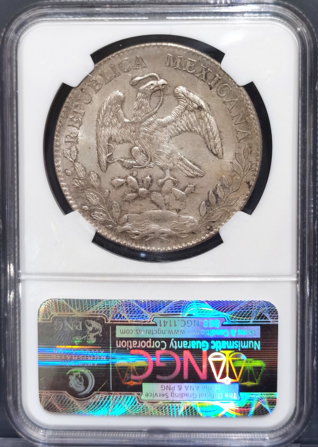 博洋堂“大航海之辉”世界钱币精品专场暨第012期（全场包邮） NGC MS65 墨西哥1896年ZS FZ版花边鹰洋，黄油包浆，状态一流