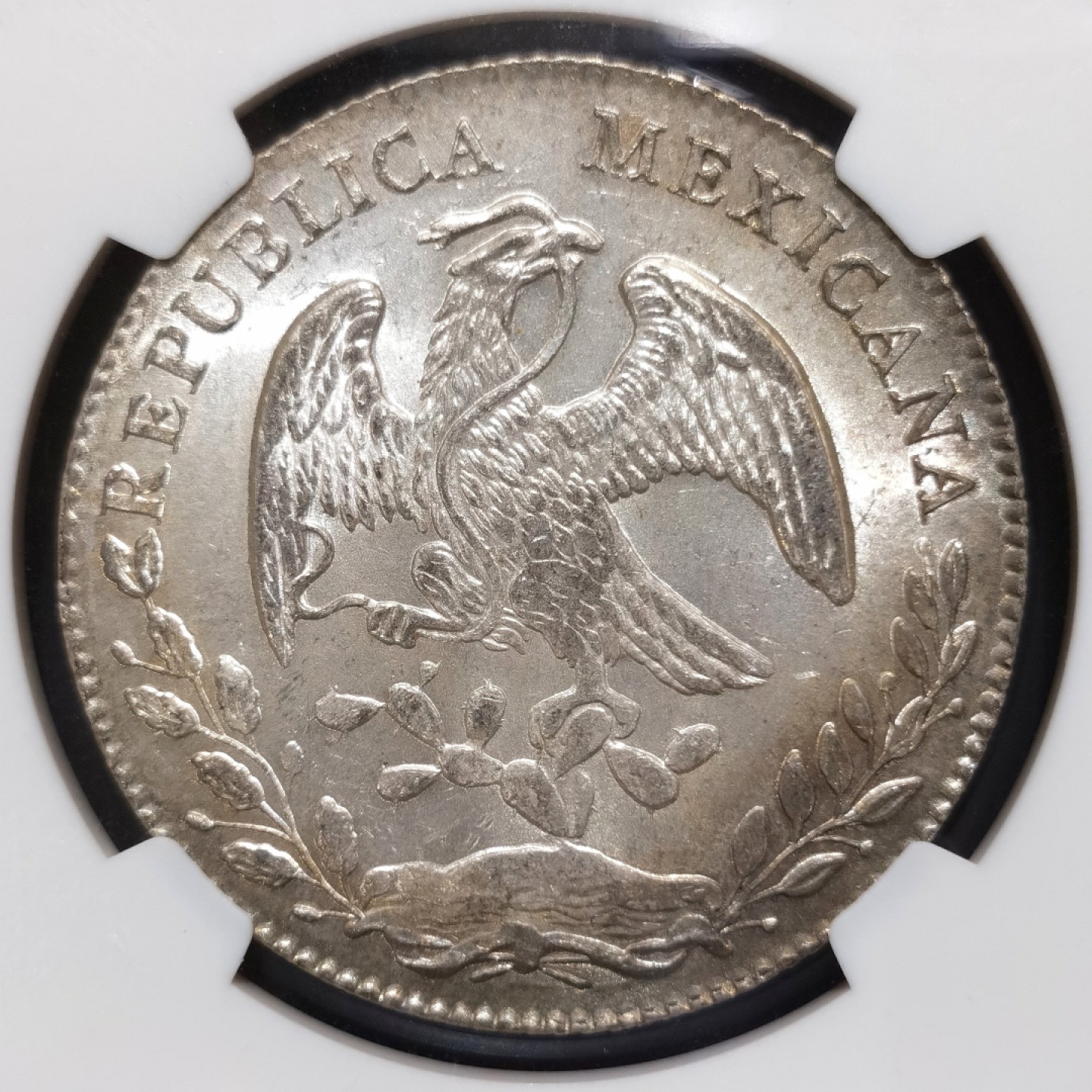 博洋堂“大航海之辉”世界钱币精品专场暨第012期（全场包邮） NGC MS66 墨西哥1875年GO FR版花边鹰洋，NGC最高分，状态极佳