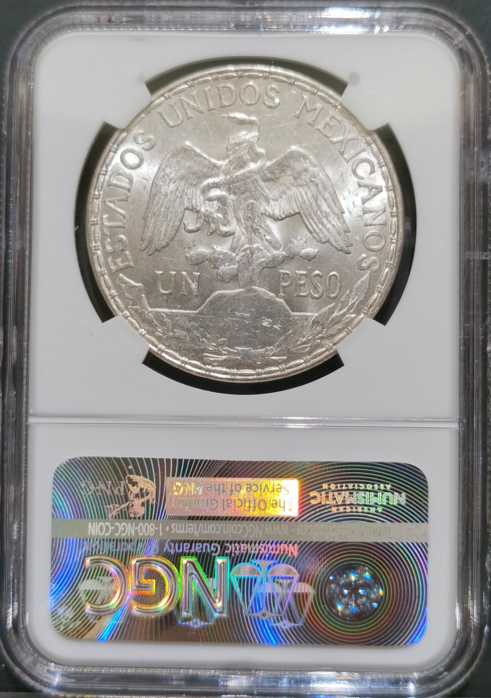 博洋堂“大航海之辉”世界钱币精品专场暨第012期（全场包邮） NGC MS64 墨西哥1910年骑马鹰洋1比索大银币，原卷暴光