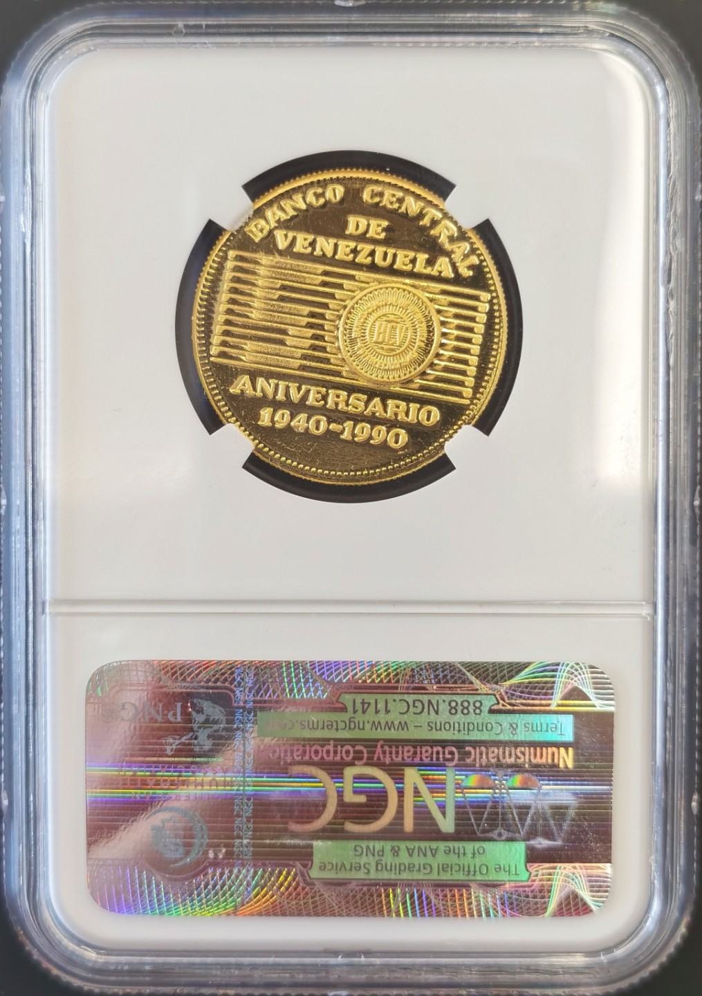 博洋堂“大航海之辉”世界钱币精品专场暨第012期（全场包邮） NGC PF69UC 委内瑞拉1990年中央银行50周年 50玻利瓦尔 1/2盎司精制金币 冠军分 少见 南美普遍看涨