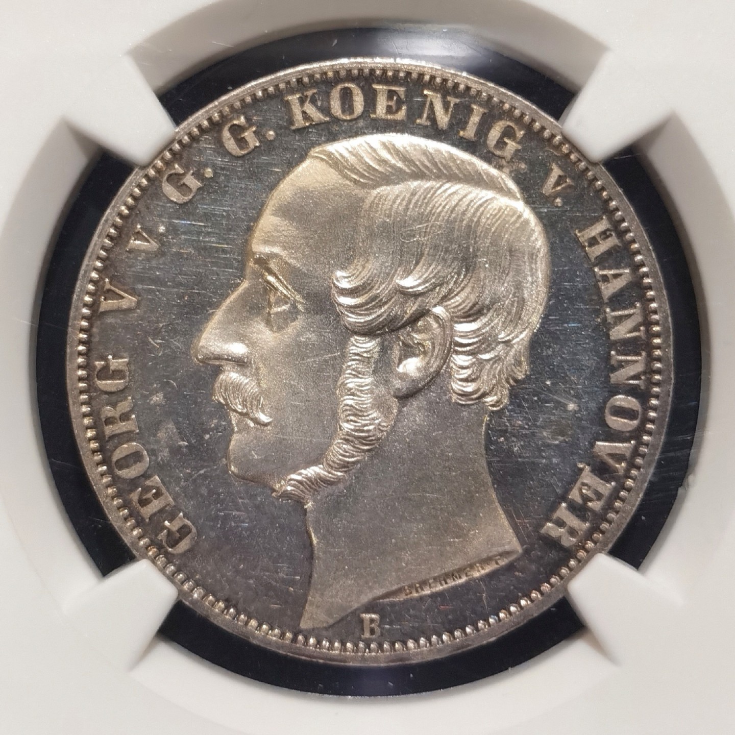 博洋堂“大航海之辉”世界钱币精品专场暨第012期（全场包邮） NGC MS61PL 德国汉诺威1865年名誉品橡树泰勒，镜面状态佳