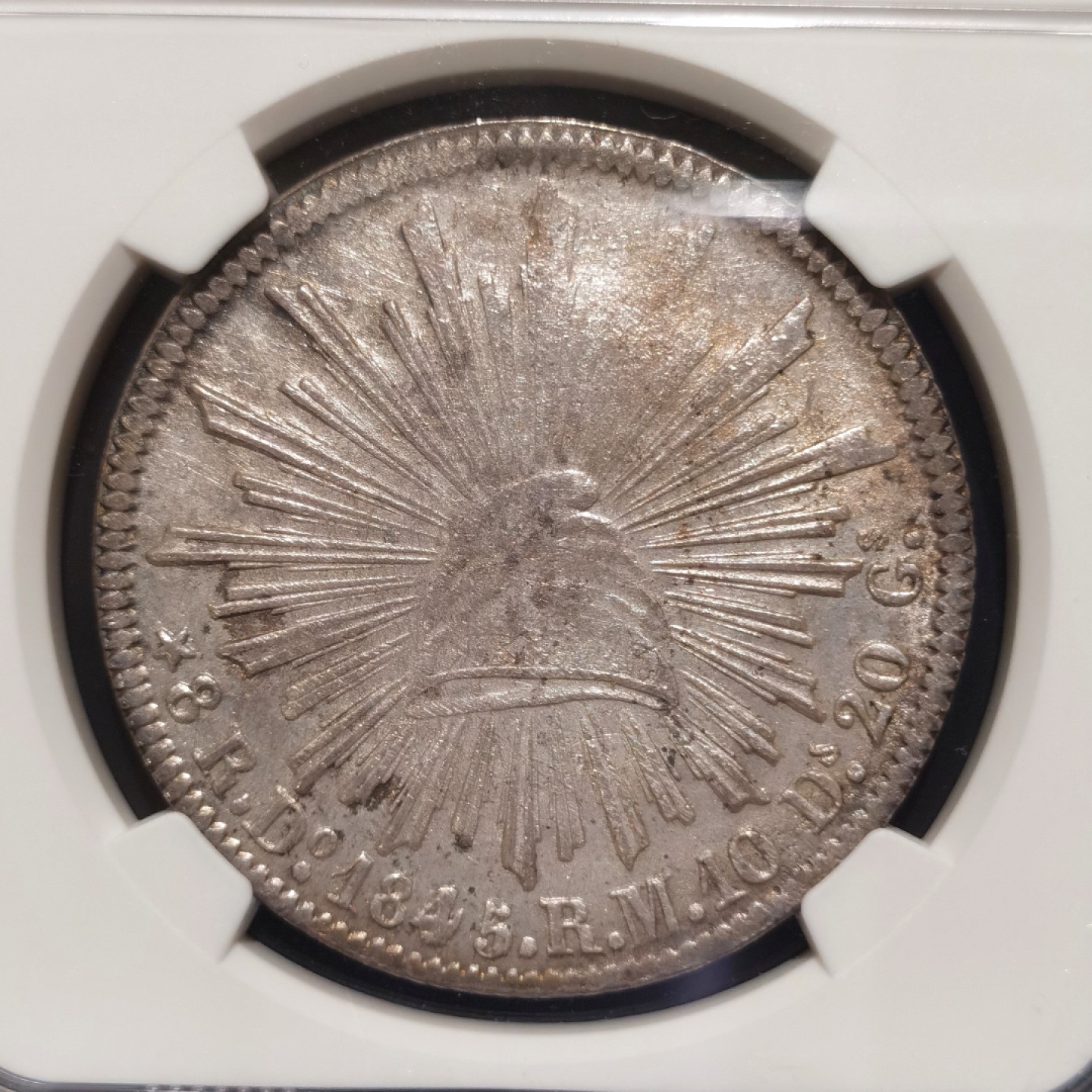 博洋堂“大航海之辉”世界钱币精品专场暨第012期（全场包邮） NGC MS61 墨西哥1845年DO RM版花边鹰洋，五级鹰洋，NGC有分仅三枚