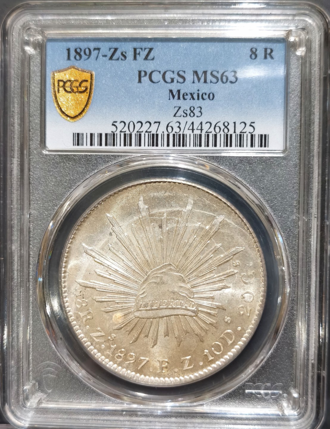 博洋堂“大航海之辉”世界钱币精品专场暨第012期（全场包邮） PCGS MS63 墨西哥1897年ZS FZ版花边鹰洋，Zacatecas关门币