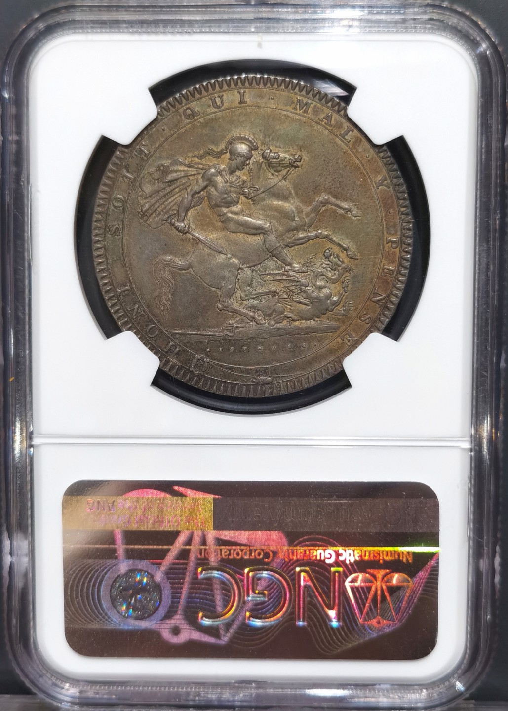 博洋堂“大航海之辉”世界钱币精品专场暨第012期（全场包邮） NGC MS63 英国1819年LIX乔治三世马剑克朗 原味包浆