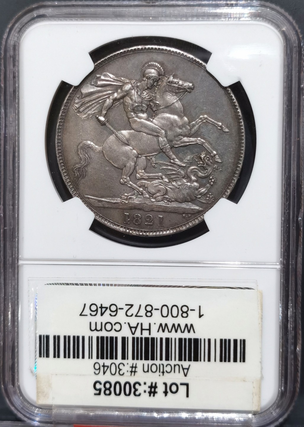 博洋堂“大航海之辉”世界钱币精品专场暨第012期（全场包邮） NGC MS63 英国1821年SECUNDO乔四马剑克朗大银币