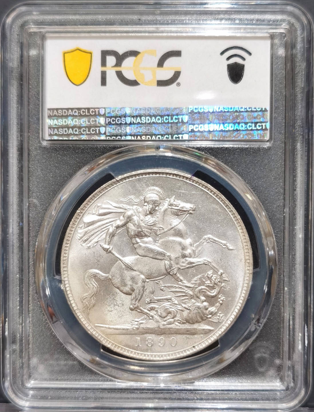 博洋堂“大航海之辉”世界钱币精品专场暨第012期（全场包邮） PCGS MS63 英国1890年维多利亚马剑克朗 车轮光 少年份