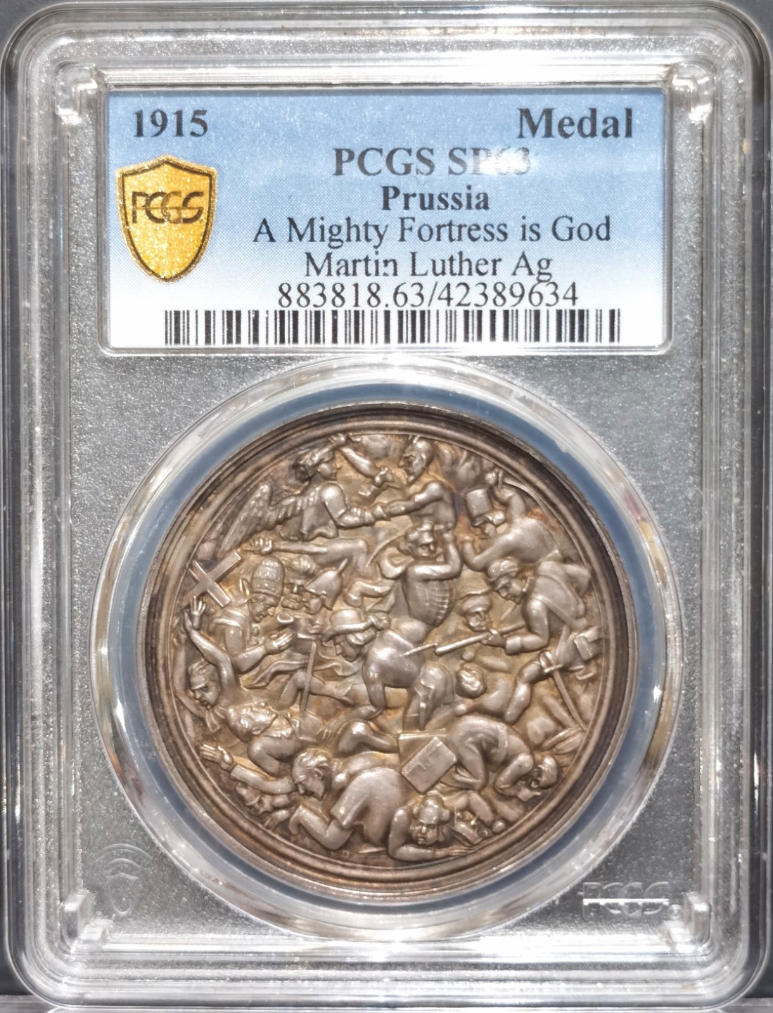博洋堂“大航海之辉”世界钱币精品专场暨第012期（全场包邮） PCGS SP63 普鲁士“A Mighty Fortress is God Martin Luther