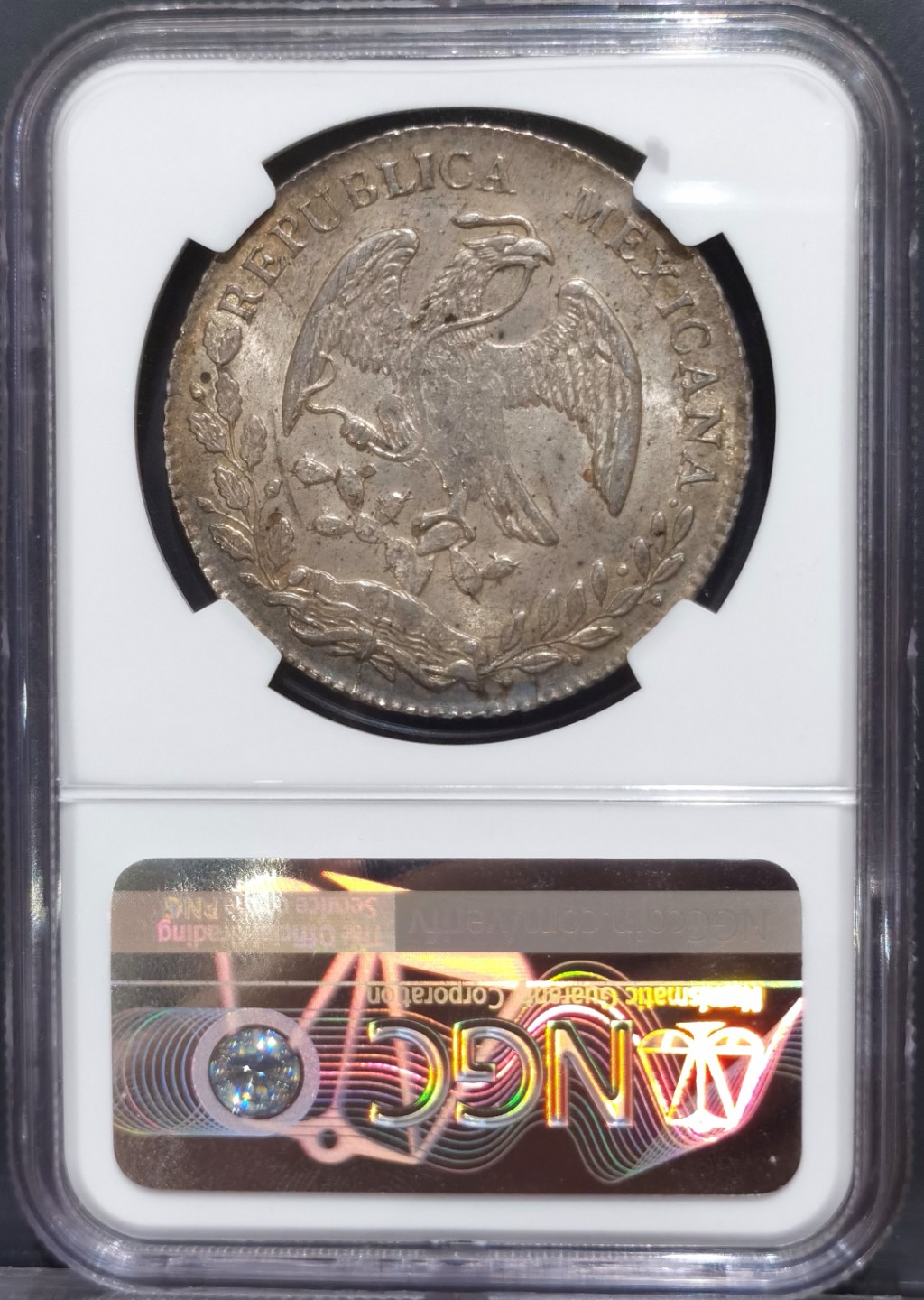 博洋堂“大航海之辉”世界钱币精品专场暨第012期（全场包邮） NGC MS64 墨西哥1878年CA AV版花边鹰洋，黄油浓彩，NGC冠军分