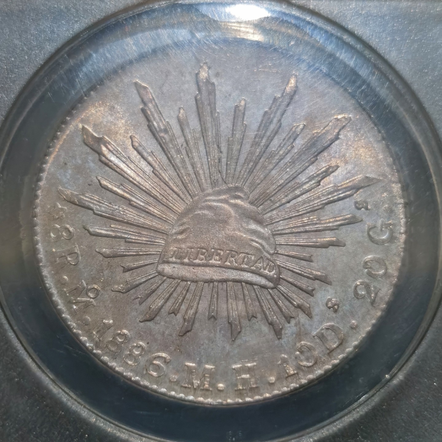 博洋堂“大航海之辉”世界钱币精品专场暨第012期（全场包邮） ANACS MS64 墨西哥1886年MO MH版花边鹰洋，少见评级盒