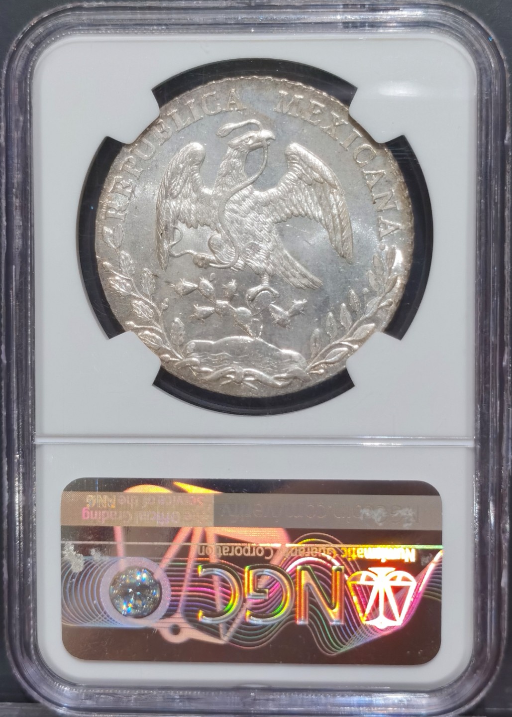 博洋堂“大航海之辉”世界钱币精品专场暨第012期（全场包邮） NGC MS66 墨西哥1886年MO MH版花边鹰洋，丝滑底板，原卷暴光，NGC最高分