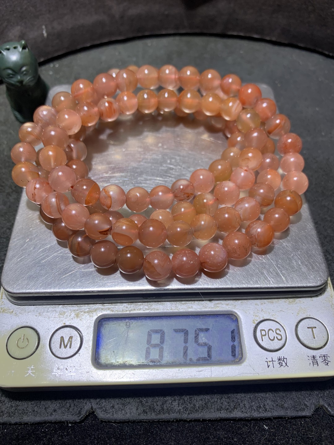 精美川料南红高冰樱桃红冰漂108一条！