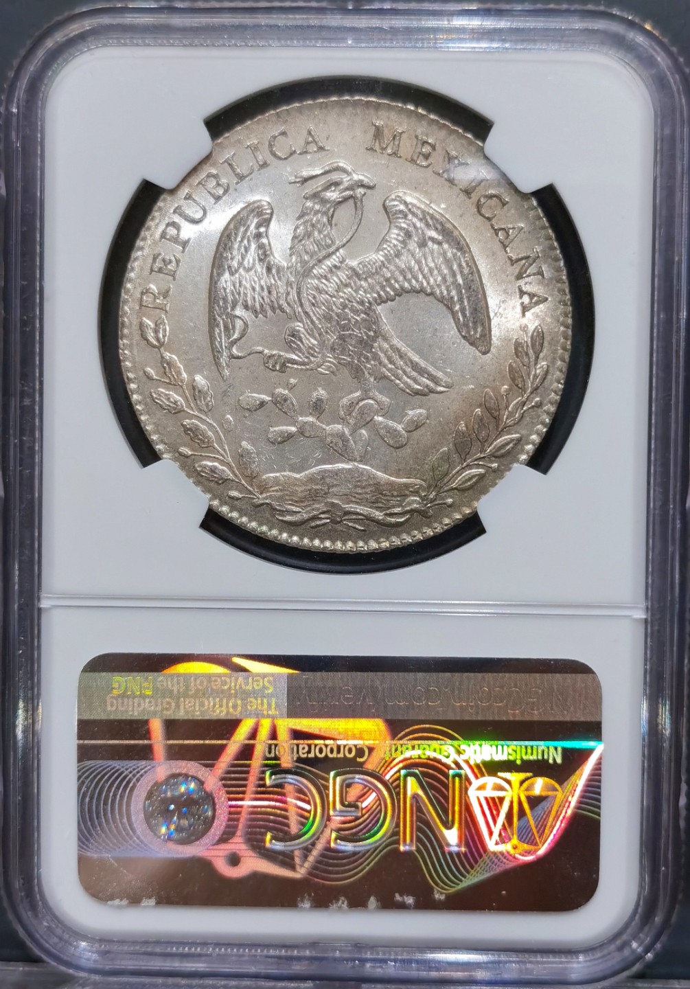 博洋堂“大航海之辉”世界钱币精品专场暨第012期（全场包邮） NGC MS66 墨西哥1875年GO FR版花边鹰洋，NGC最高分，状态极佳