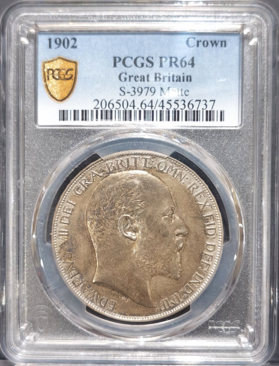 博洋堂“大航海之辉”世界钱币精品专场暨第012期（全场包邮） PCGS PR64 英国1902年爱德华七世马剑克朗 精制原味包浆