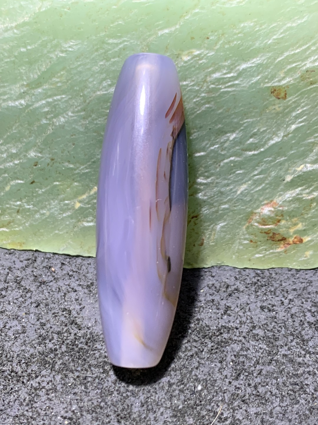 精美高玉化巴西玛瑙太极阴阳天眼桶珠一个，