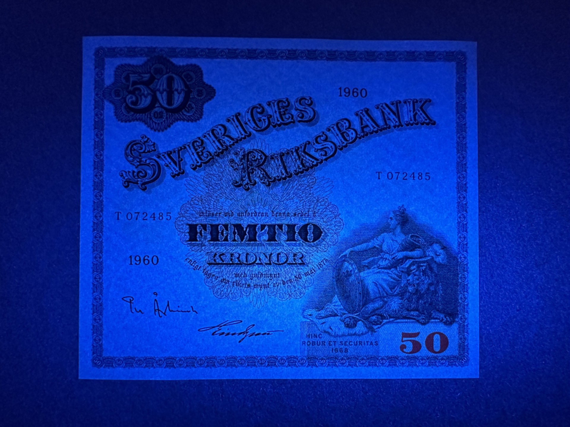 《张总收藏》87期——稀缺品种外币&世界最佳纸币 瑞典50克朗 UNC 1960年版大方块