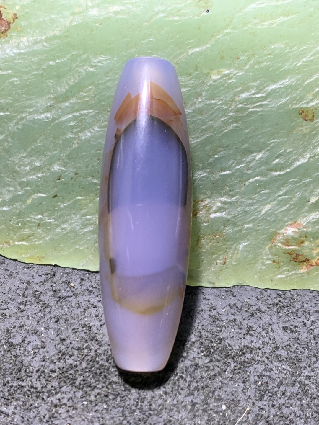 精美高玉化巴西玛瑙太极阴阳天眼桶珠一个，