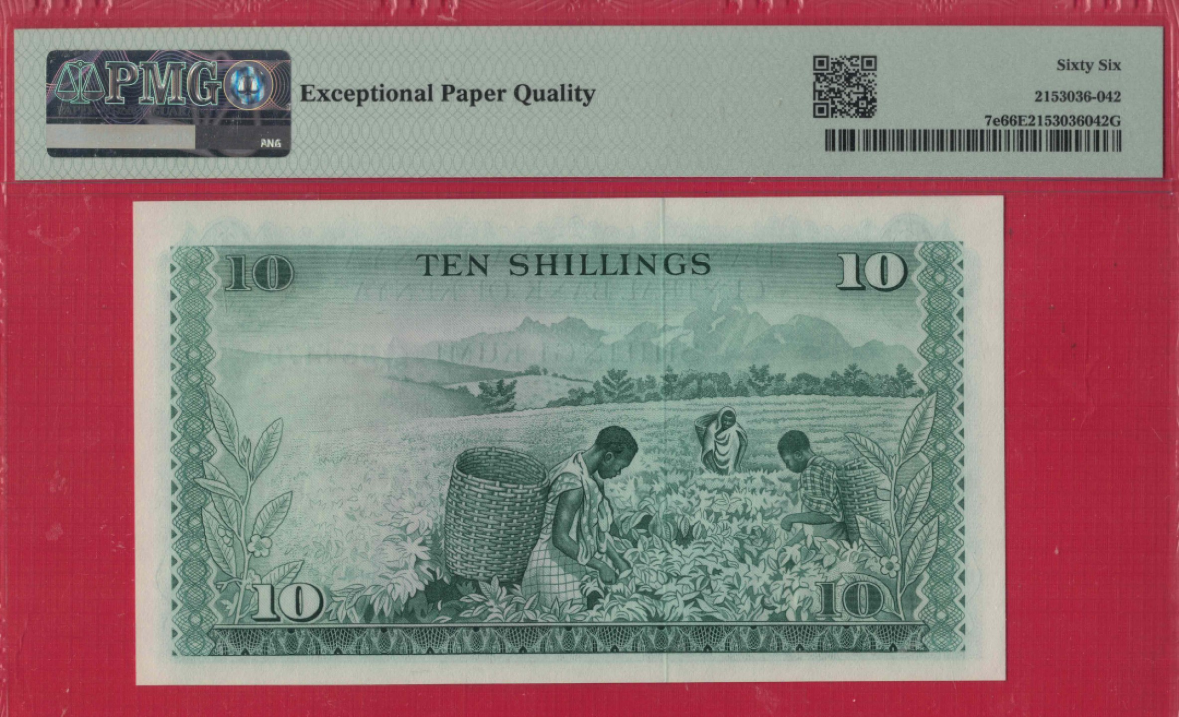 肯尼亚10先令 1974年 P-7e 非洲纸币 实物图 UNC 