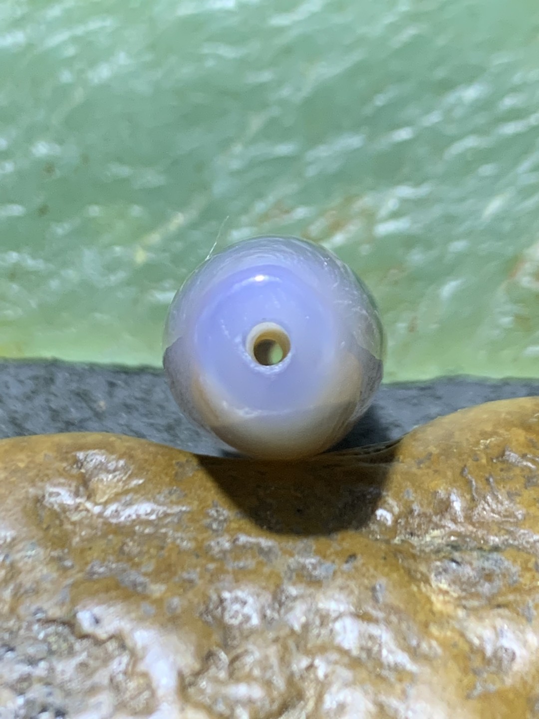 精美高玉化巴西玛瑙太极阴阳天眼桶珠一个，