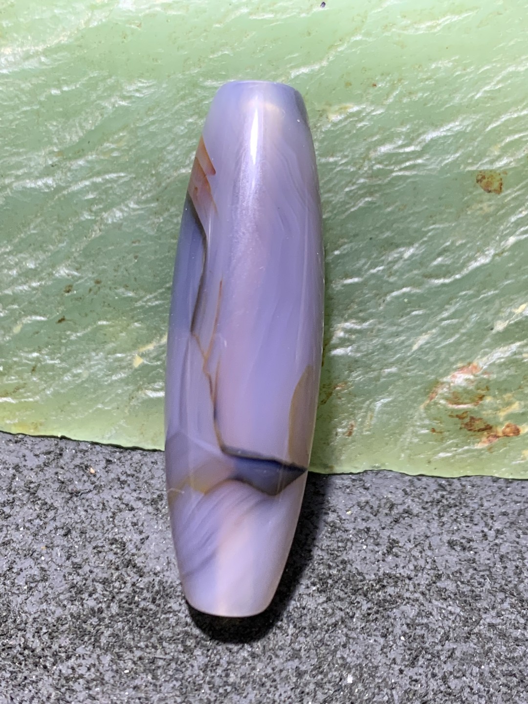 精美高玉化巴西玛瑙太极阴阳天眼桶珠一个，