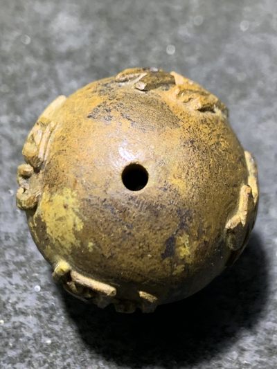 精美亚光战国红玛瑙手工雕刻无欲则刚珠一颗！ 精美亚光战国红玛瑙手工雕刻无欲则刚珠一颗！