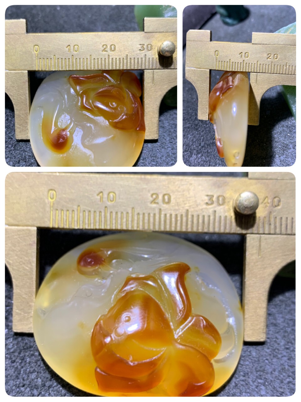 精美天然江料玛瑙手工俏色巧雕白鹭莲花吊坠一个，寓意：一路连升，