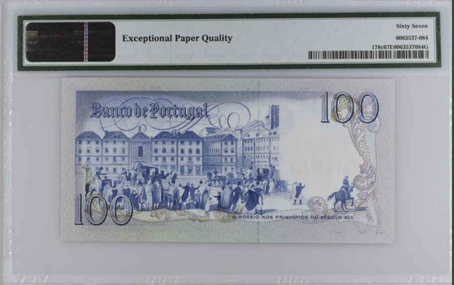 收藏联盟Quantum Auction 第226期拍卖 葡萄牙1984年100埃斯库多 PMG67 冠军分