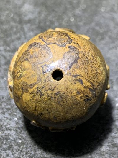 精美亚光战国红玛瑙手工雕刻无欲则刚珠一颗！ 精美亚光战国红玛瑙手工雕刻无欲则刚珠一颗！