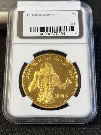 【海寧潮】帕劳1999年千禧年我们的世界1盎司纯金彩金币NGC-PF68，999金，1盎司