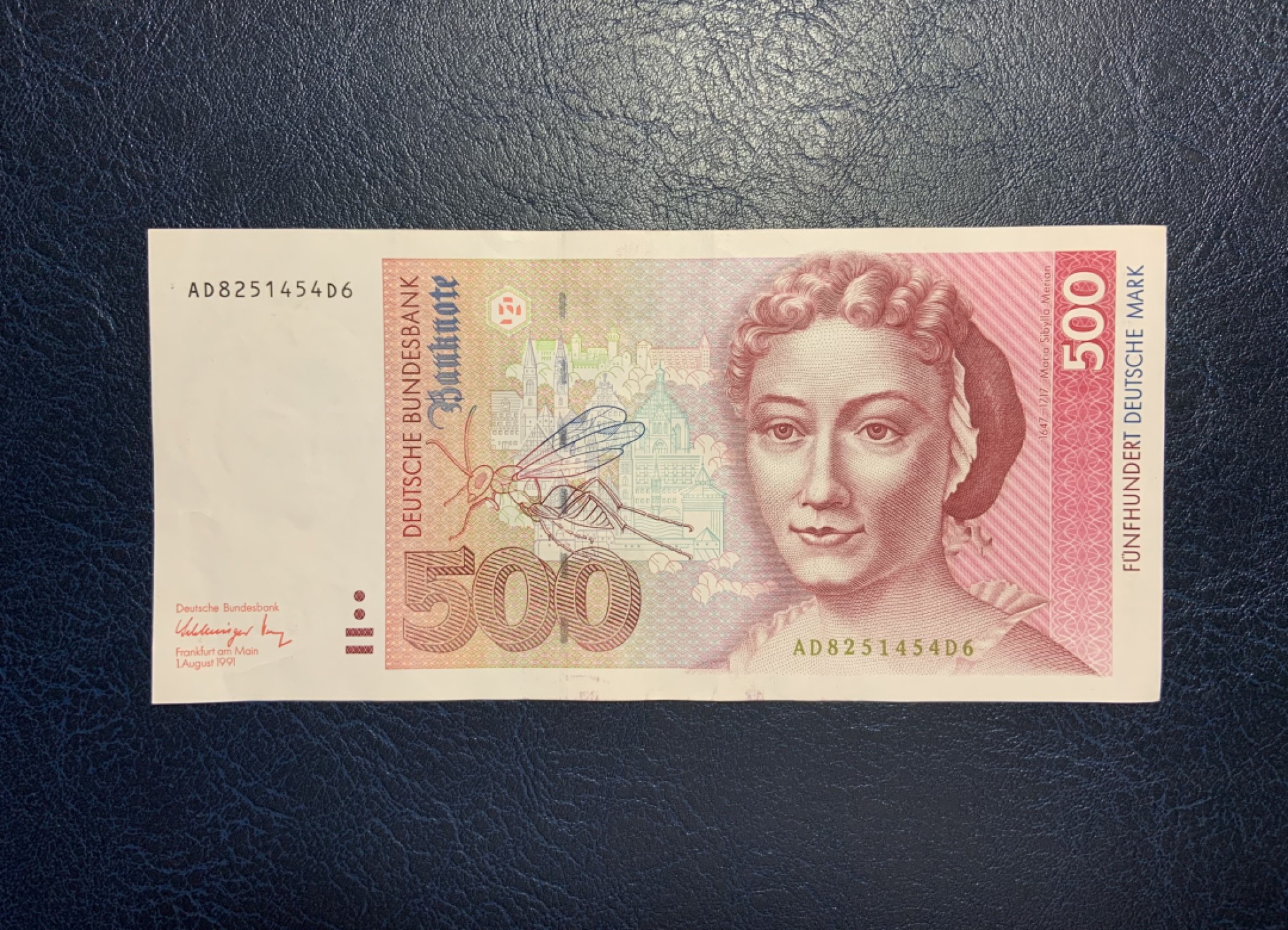 收藏联盟Quantum Auction 第226期拍卖 德国1991年500马克 品相如图 昆虫学家