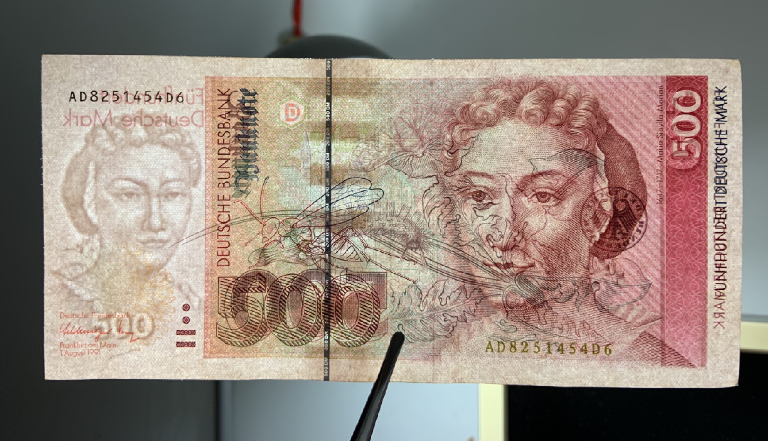 收藏联盟Quantum Auction 第226期拍卖 德国1991年500马克 品相如图 昆虫学家