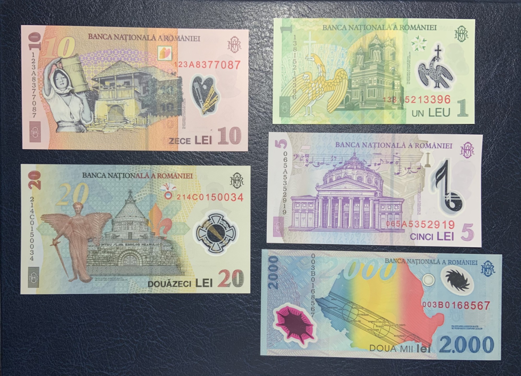 收藏联盟Quantum Auction 第226期拍卖 罗马尼亚2005-2021年1-20列伊和1999年1000列伊纪念钞 品相全新UNC
