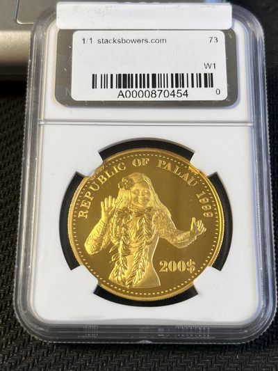 【海寧潮】帕劳1999年千禧年我们的世界1盎司纯金彩金币NGC-PF68，999金，1盎司