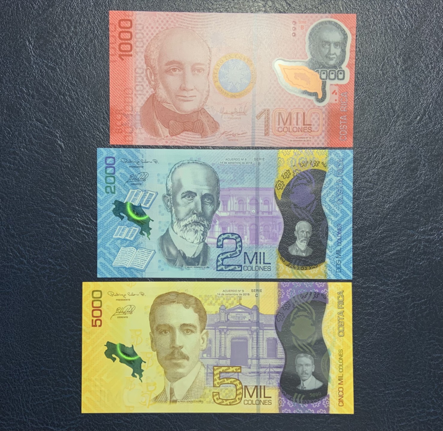 收藏联盟Quantum Auction 第226期拍卖 哥斯达黎加2018年B和C序列1000-5000克朗 品相全新UNC 00首发冠