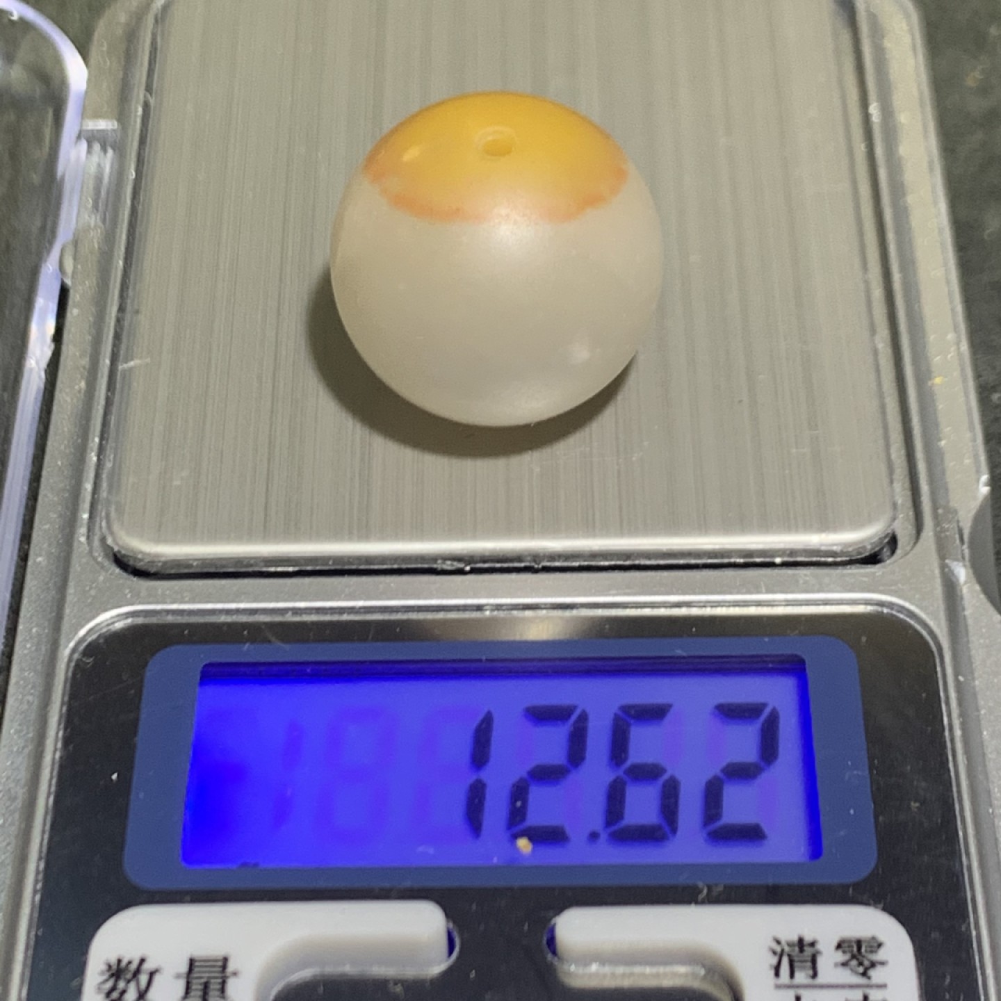 精美蒙古冰飘黄皮亚光玛瑙2.1圆珠一颗
