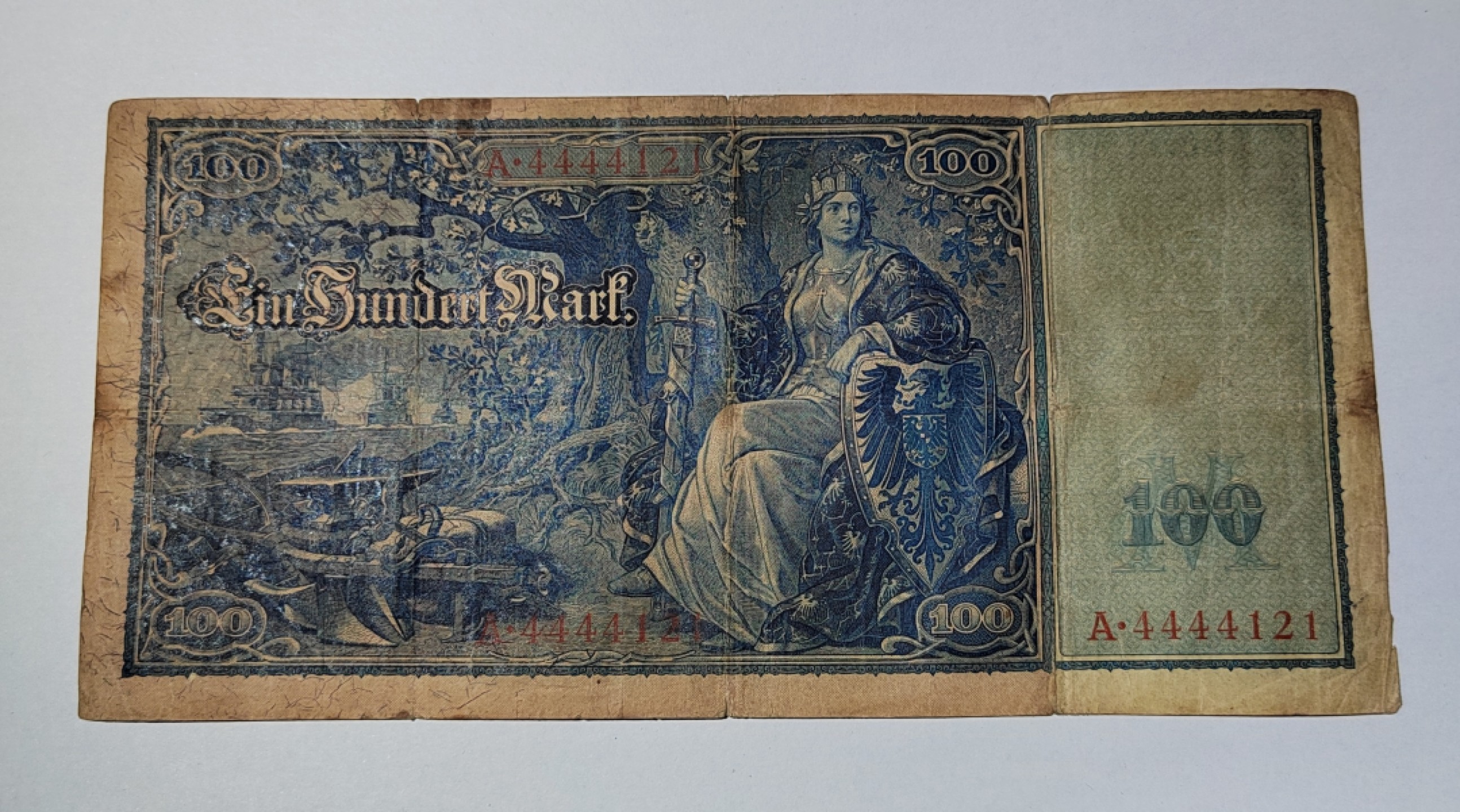王之爱好～外国纸币 1910年，100马克，德国纸币