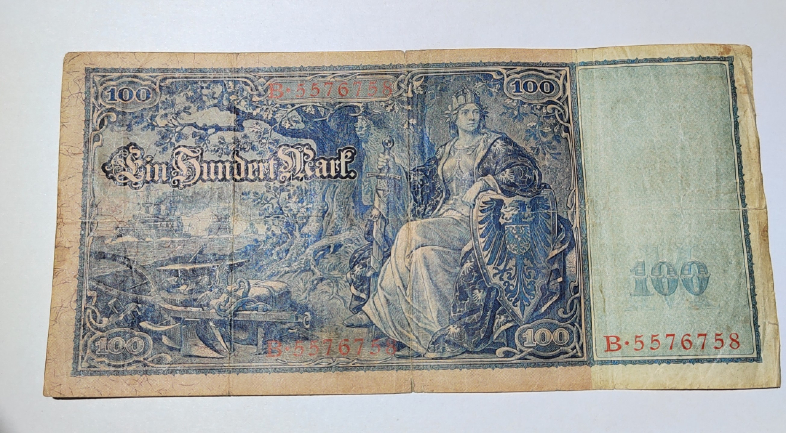 王之爱好～外国纸币 1910年，100马克，德国纸币