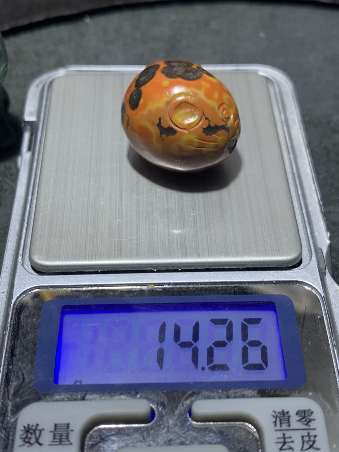 精美天眼纹战国红玛瑙手工雕刻小老鼠吊坠一个，
