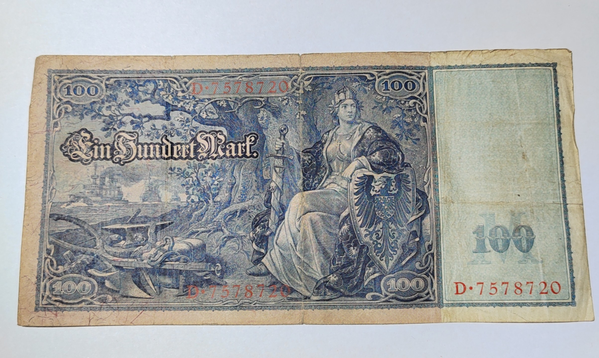 王之爱好～外国纸币 1910年，100马克，德国纸币