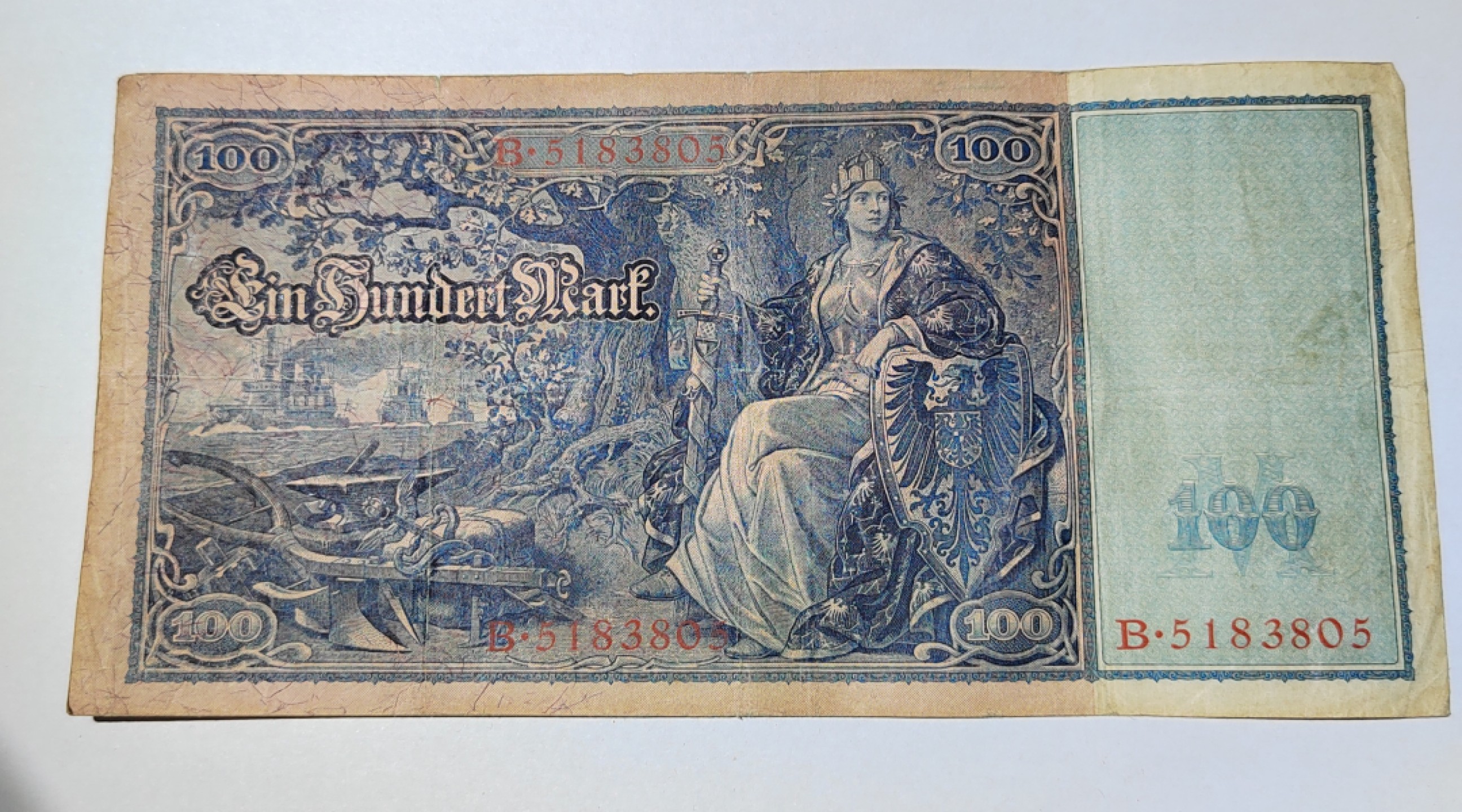 王之爱好～外国纸币 1910年，100马克，德国纸币