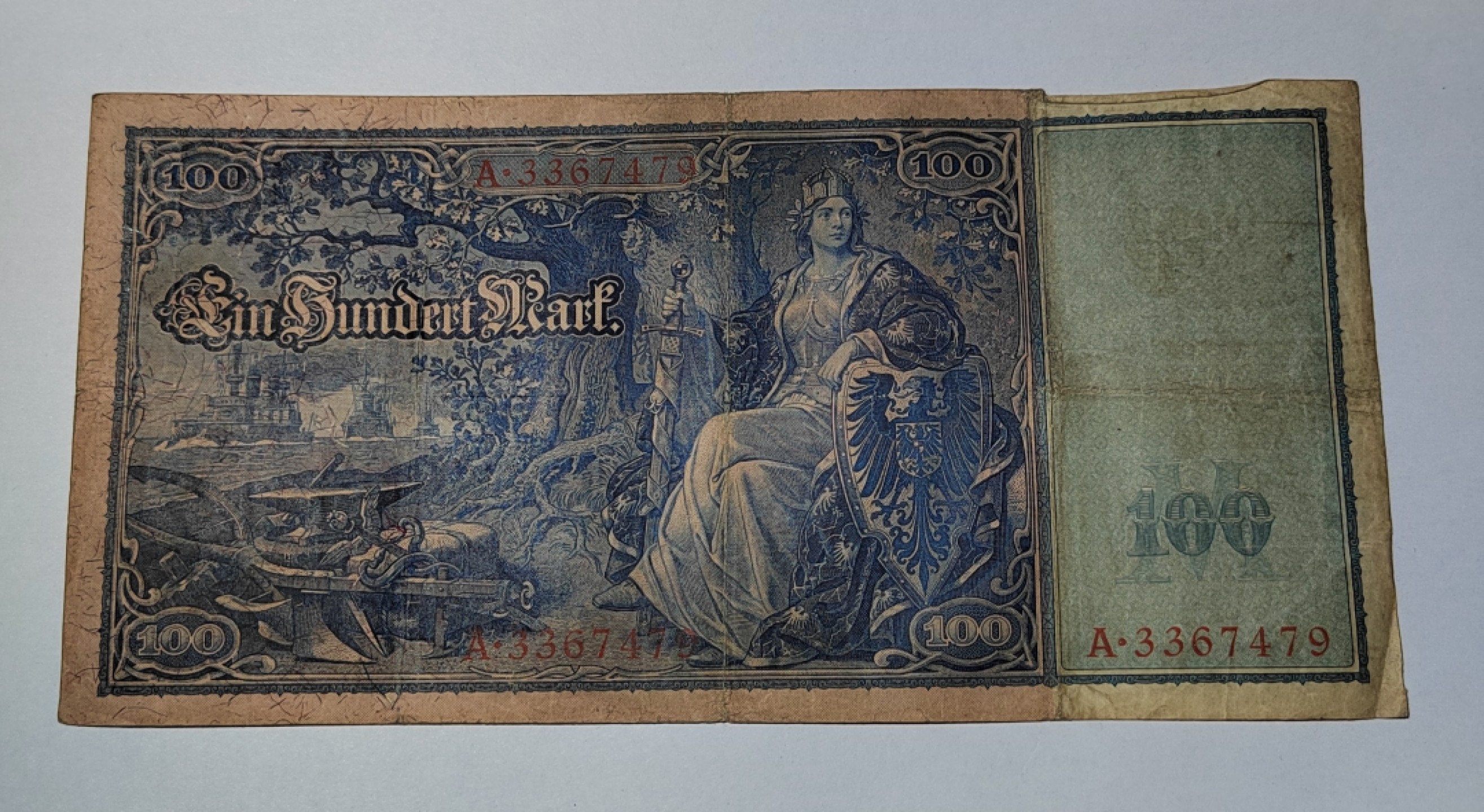 王之爱好～外国纸币 1910年，100马克，德国纸币