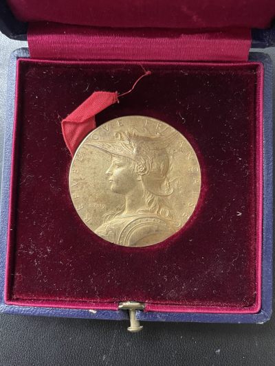 欧洲章牌-拍卖第15场 - O.Roty～法国戎装玛丽安娜原盒镀金银章