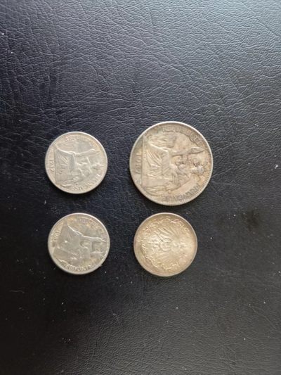印支坐洋1937，20分，10分，德国马克小银币一共四枚 - 印支坐洋1937，20分，10分，德国马克小银币一共四枚