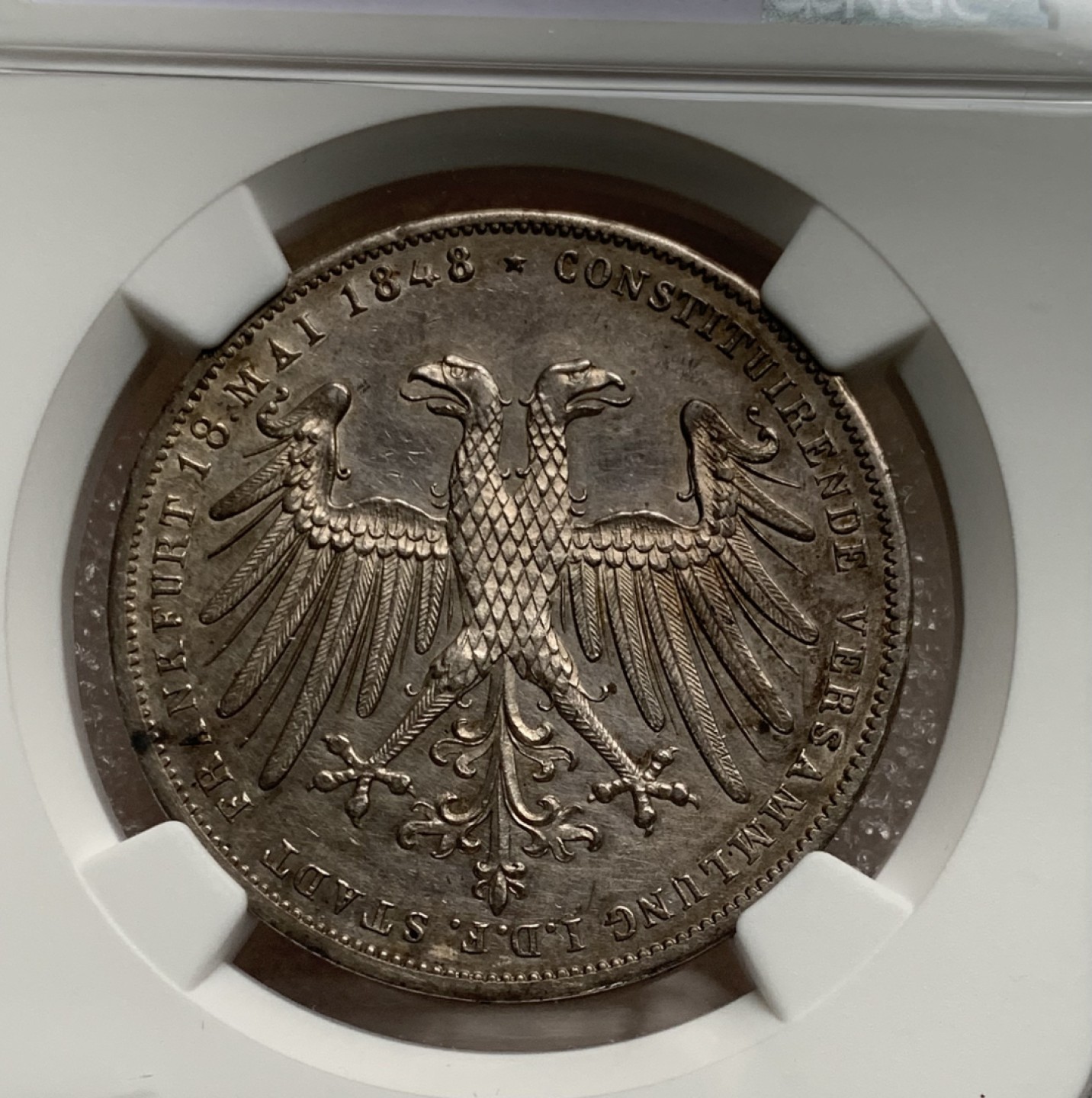 瓶子🏺第75期拍卖会 德国法兰克福1848年宪法2盾大银币